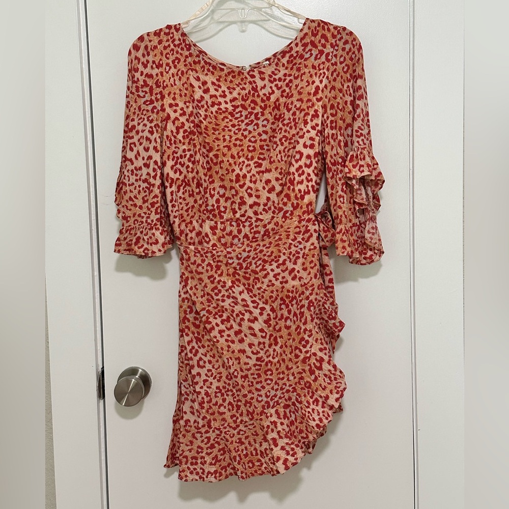 Indikah Leopard Print Wrap Dress – Women’s Small (US 4, AU 8)